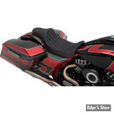 SELLE DRAG SPECIALTIES - TOURING 08UP - PREDATOR III 2UP SEAT - EXTENDED REACH - DOUBLE DIAMOND - VINYL / COUTURE : NOIR - 0801-1260
