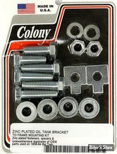 KIT DE FIXATION DE RESERVOIR - BIG TWIN 58/64 - OEM 62581-36 / 62531-60 / 3996 / 7725 / 4014W  - COLONY - ZINC