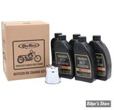 KIT HUILE SYNTHETIQUE - Kit vidange moteur - Synthetic Performance MTP SAE20W50 - 99-17 Dyna, 00-17 Softail, 99-16 Touring, 09-16 Trike - FILTRE A HUILE : NOIR -  REVTECH