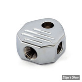 REPARTITEUR DE FREIN AVANT - AN3 3/8"-24 FEMELLE X 3 - CHROME - MCS