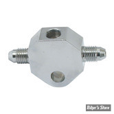 REPARTITEUR DE FREIN AVANT - AN3 MALE X 2 > 3/8"-24 FEMELLE - CHROME - MCS