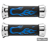 POIGNEES BIKEMASTER - FLAMME / AIGLE - 7/8" - NOIR / BLEU