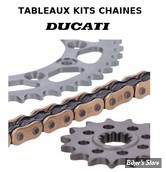   TABLEAU DES APPLICATIONS DES KITS CHAINE AFAM POUR : DUCATI