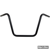 GUIDON DRAG BAR - DRAG SPECIALTIES - BUCKHORN - HAUTEUR : 33.00cm - HIGH - AVEC EMPREINTES / TBW  - NOIR MAT