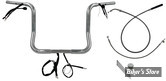 KIT DE MONTAGE EZ INSTALL GUIDON / CABLAGE - FAT BAGGERS INC - EZ Install Wired Handlebars 1-1/4″ Round Top - FLHX/SE 23UP  - HAUTEUR : 35.50 CM / 14" - CHROME - 939014