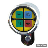 UNITE DE VOYANTS DE CONTROLE - MMB - DIAMETRE : 48mm - CORPS CHROME / FOND JAUNE