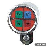 UNITE DE VOYANTS DE CONTROLE - MMB - DIAMETRE : 48mm - CORPS CHROME / FOND ROUGE