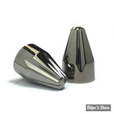 CAPUCHON DE VIS ALLEN 1/4" / CLEF ALLEN DE 3/16" - CIRO - FLUTED SPIKE - NOIR / CHROME - 70017