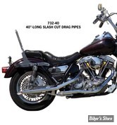 - ECHAPPEMENT SHOVELHEAD FXR 82/83 - STAGGERED DUALS / DRAG PIPES SLASH CUT - PAUGHCO - 40" - 1 3/4" - 732-40