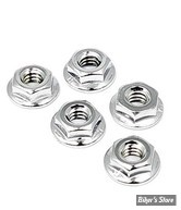 1/4-20 - ECROU AVEC FLANCS - CHROME - LES 5 PIECES