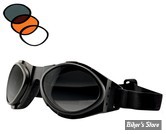 LUNETTES CONVERTIBLES - BOBSTER - BUG-EYE 2 - VERRES : FUME/AMBRE/CLAIR - MONTURE : NOIR