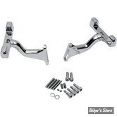 SUPPORTS DE MARCHES PIEDS ARRIERE - TOURING 93UP - OEM 53070-00 / 53070-00A - VERSION SURELEVÉE - CHROME - DRAG SPECIALTIES