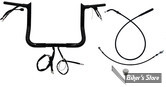 KIT DE MONTAGE EZ INSTALL GUIDON / CABLAGE - FAT BAGGERS INC - EZ Install Wired Handlebars 1-1/4″ Pointed Top - FLHX/SE 23UP  - HAUTEUR : 30.50 CM / 12" - NOIR BRILLANT - 949012-B