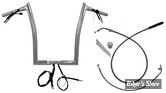 KIT DE MONTAGE EZ INSTALL GUIDON / CABLAGE - FAT BAGGERS INC - EZ Install Wired Handlebars 1-1/4″ Pointed Top - FLTRX/SE 23UP  - HAUTEUR : 40.50 CM / 16" - CHROME - 949916