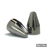 CAPUCHON DE VIS ALLEN 5/16" / CLEF ALLEN DE 1/4" - CIRO - FLUTED SPIKE - NOIR / CHROME - 70018