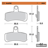 - PLAQUETTES - SOFTAIL / DYNA  - 44082-08 / 46363-11 - MOTO MASTER - ROADPRO BRAKE PADS - METAL FRITTE - 411501