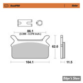 PLAQUETTES -  43957-86C 43957-86E - MOTO MASTER - ROADPRO BRAKE PADS - METAL FRITTE - 414702 