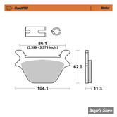 Plaquettes -  44209-87C - MOTO MASTER - ROADPRO BRAKE PADS - METAL FRITTE - 414602