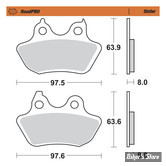 PLAQUETTES -  46721-06 - MOTO MASTER - ROADPRO BRAKE PADS - METAL FRITTE - 412201