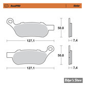 PLAQUETTES -  SOFTAIL / DYNA 08/17 - OEM 42298-08 - MOTO MASTER - ROADPRO BRAKE PADS - METAL FRITTE - 412102