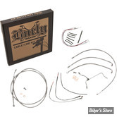 +14" - KIT CABLES ET FAISCEAU DE GUIDON RALLONGES - TOURING FLHR / FLHRC 14/16 AVEC ABS - +14" - INOX