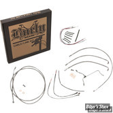 +18" - KIT CABLES ET FAISCEAU DE GUIDON RALLONGES - TOURING FLHR / FLHRC 14/16 AVEC ABS - +18" - INOX