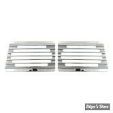 GRILLES DE SONO DE HAUT PARLEUR ARRIERE - POUR SACOCHES RIGIDES - COVINGTONS CUSTOMS - FINNED - CHROME