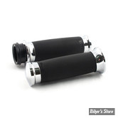 - POIGNEES AVON - AVON CUSTOM CONTOUR GRIPS - TIRAGE ELECTRONIQUE - NOIR / EMBOUT : CHROME