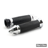 - POIGNEES AVON CAOUTCHOUC - TRIBAL SPIKE GRIPS - TIRAGE ELECTRONIQUE - CHROME