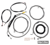 + 18" / +20" - KIT CABLES ET DURITE DE FREIN DE GUIDON RALLONGES - TOURING FLHT/FLHR 21/23 ABS - LA CHOPPERS - PLUG AND PLAY - INOX - LA-8056KT3-19