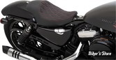 - SELLE DRAG SPECIALTIES - 3/4 SOLO SEAT - SPORTSTER 04/22 - NOIR - DOUBLE DIAMOND / COUTURES : ROUGE - 0804-0746