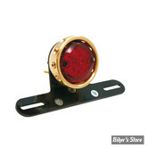 FEU ARRIERE CHOPPER / HOT ROD - Easyriders - Drilled - Laiton - Led cabochon rouge - 5349-R
