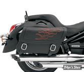 SACOCHES CAVALIERE - SADDLEMEN - HIGHWAYMAN TATTOO SADDLEBAGS - TAILLE : LARGE - COULEUR FLAMMES : ORANGE