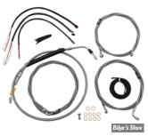 + 18" / +20" - KIT CABLES ET DURITE DE FREIN DE GUIDON RALLONGES - TOURING FLHT/FLHR 21/23 ABS - LA CHOPPERS - COMPLET - INOX - LA-8056KT2-19
