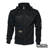 SWEAT SHIRT ZIPPÉ A CAPUCHE - WEST COAST CHOPPERS - WCC - CHOPPER POR VIDA - COULEUR : NOIR - TAILLE : L