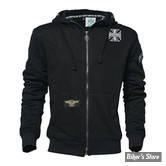 SWEAT SHIRT ZIPPÉ A CAPUCHE - WEST COAST CHOPPERS - WCC - CROSS PANEL ZIP UP - COULEUR : NOIR - TAILLE : S