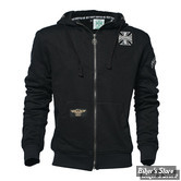 SWEAT SHIRT ZIPPÉ A CAPUCHE - WEST COAST CHOPPERS - WCC - CROSS PANEL ZIP UP - COULEUR : NOIR - TAILLE : L