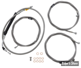 + 18" / +20" - KIT CABLES ET DURITE DE FREIN DE GUIDON RALLONGES - TOURING FLHT/FLHR 21/23 ABS - LA CHOPPERS - STANDARD - INOX - LA-8056KT-19