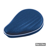 SELLE SOLO UNIVERSELLE - LARGEUR 230MM - LE PERA - SOLO - METALFLAKE - MOODY BLUE PLEATED - BIAIS BLANC