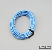 FIL ELECTRIQUE 0.75MM /  COULEUR : BLEU CLAIR / BLANC  - LES 2 METRES