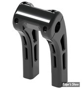 POUR GUIDON DE Ø 32.00 MM / 1"1/4 - MAGNUM STERLING CHROMITE - SOFTAIL M8 18UP - Ghost Risers - HAUTEUR : 20.30 CM / 8" - STANDARD CLAMP - ANODISE NOIR - 4R-0408