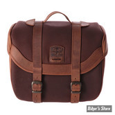 SACOCHE LONGRIDE - CLICK-ON RETRO / HERITAGE SADDLEBAG WAXED COTTON - 14 LITRES - MARRON