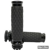 POIGNEES AVON -  DIAMOND CONTOUR GRIPS - TIRAGE ELECTRONIQUE - NOIR / EMBOUT : NOIR - DIA-60-CH-FLY