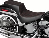 SELLE DRAG SPECIALTIES - PREDATOR 2-UP - SOFTAIL 00/17 - DOUBLE DIAMOND - NOIR - COUTURES : ROUGE - 4689D