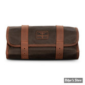 ROULEAU À OUTILS LONGRIDE MOTORCYCLESBAG - TOOL BAG - 1.5 LITRES - WAXED COTTON - Finition Cuir ciré - KHAKI