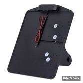 PLAQUE LATERALE - 180 X 200 - DYNA 1991/2017 - CPV - Dyna shock mount license plate bracket kit - AVEC FEU LARGELIGHT LED - GERMANY - NOIR - 0539B