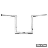 - GUIDON 38MM SUR RISERS 32MM - HAUTEUR : 30.00 CM / 12" - BURLY - JASON BAR - TOURING FLTR/X/ST 15/23 - DIAMÈTRE : 1 1/2 / 38MM - CHROME - B12-6090C