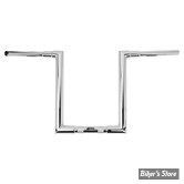 - GUIDON 38MM SUR RISERS 32MM - HAUTEUR : 36.00 CM / 14" - BURLY - JASON BAR - TOURING FLTR/X/ST 15/23 - DIAMÈTRE : 1 1/2 / 38MM - CHROME - B12-6091C