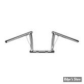 GUIDON BURLY - Z-BAR - VIEJOCITO - AVEC EMPREINTES / SLOTTED + TWB - HAUTEUR : 20.00 CM / 8" - CHROME