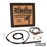 + 14" - KIT CABLES ET DURITE DE FREIN DE GUIDON RALLONGES - TOURING FLHT/FLHX/FLTR 21UP - BURLY - COMPLET - NOIR - B30-1308